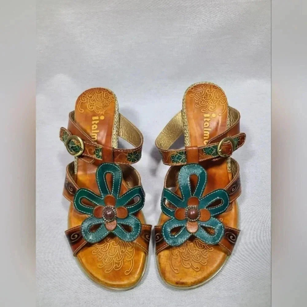 Italmoda designer leather heels - Size 37 European size = 6 womens US size - Picture 4 of 6